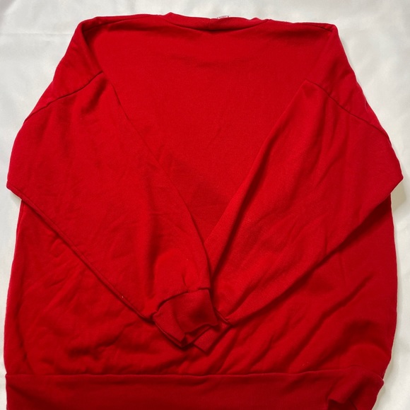 Vintage Red Christmas Holiday Santa Bear Crewneck Sweatshirt Size XL - Picture 2 of 4
